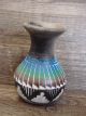 Small Navajo Indian Hand Etched Horse Hair Pottery Vase Signed CB