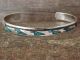 Native Indian Sterling Silver Turquoise Chip Inlay Bracelet by Joleen Yazzie