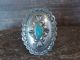 Navajo Indian Sterling Silver & Turquoise Concho Adjustable Ring Signed Charlie
