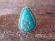 Navajo Indian Sterling Silver Turquoise Ring Size 7.5- Mark Barney