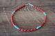 Navajo Hand Strung Coral and Turquoise Beaded Anklet by D. Jake
