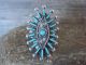 Zuni Indian Sterling Silver & Turquoise Cluster Needlepoint Ring by Gia - Size 8