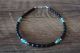 Navajo Hand Strung Black Onyx and Turquoise Beaded Anklet by D. Jake