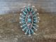 Zuni Indian Sterling Silver & Turquoise Cluster Needlepoint Ring by Gia - Size 8.5