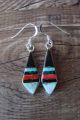 Zuni Indian Jewelry Sterling Silver Jet Opal Earrings Jonathan Shack 