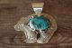 Navajo Sterling Silver Bear Turquoise Pendant - Albert Cleveland