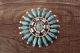 Navajo Indian Sterling Silver Petit Point Turquoise Cluster Pendant! by  N. Nez