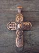 Navajo Indian Copper Cross Pendant by Laura Willie! Hand Stamped!
