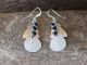 Navajo Jewelry Stamped Sterling Silver & Onyx Feather Earrings - Franciisco