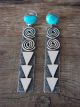 Native American Sterling Silver Turquoise Petroglyph Earrings by Alex Sanchez!