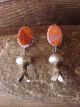 Navajo Sterling Silver Spiny Oyster Squash Blossom Earrings! by Warner