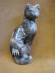 Navajo Indian Pottery Horse Hair Cat Sculpture by Vail