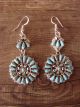 Navajo Indian Sterling Silver Needle Point Turquoise Earrings - Nez