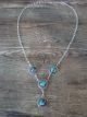 Navajo Sterling Silver & Turquoise Y Link Necklace - Verley Betone