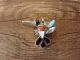 Zuni Sterling Silver Inlay Hummingbird Pendant by Edaakie