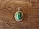 Navajo Indian Sterling Silver Malachite Pendant by Mariano