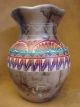 Navajo Indian Hand Etched & Painted Horse Hair Bear Pottery by Mirelle Gilmore