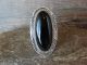 Navajo Indian Jewelry Sterling Silver & Onyx Ring Size 8 - Signed PY