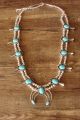 Navajo Jewelry Turquoise Squash Blossom Necklace by Bobby Cleveland