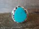 Navajo Sterling Silver Feather & Turquoise Ring by MR - Size 12