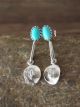 Navajo Indian Sterling Silver Turquoise Cowgirl Hat Post Earrings by McCarthy