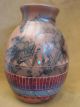 Navajo Indian Hand Etched & Painted Horse Hair Bear Pottery by Mirelle Gilmore