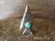 Navajo Sand Cast Sterling Silver Turquoise Arrowhead Ring Signed by Johnson - Size 8