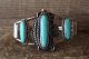 Navajo Jewelry Nickel Silver Turquoise 3 Stone Bracelet by Bobby Cleveland