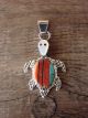 Zuni Indian Sterling Silver Inlay Turtle Pendant by  Haloo