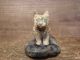 Zuni Indian Hand Carved Picasso Marble Bobcat Fetish by Wilford Cheama