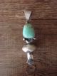 Navajo Indian Sterling Silver Turquoise Squash Blossom Pendant 