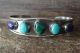 Navajo Jewelry Nickel Silver Turquoise Lapis Cuff Bracelet by Bobby Cleveland