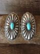 Navajo Sterling Silver Turquoise Concho Earrings by Rita Lee