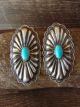 Navajo Sterling Silver Turquoise Concho Earrings by Rita Lee