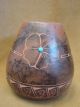 Small Navajo Indian Pottery Hand Etched Horse Hair Pot Signed Gilmore