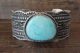 Navajo Indian Sterling Silver Turquoise Cuff Bracelet - Harold Joe 