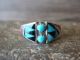 Zuni Indian Sterling Silver Multi-Stone Inlay Ring Signed Boone Size 8.5