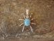 Navajo Sterling Silver Blue Opal Spider Charm Pendant - Garfield