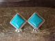 Navajo Sterling Silver Square Turquoise Post Earrings McCarthy