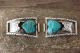 Navajo Indian Jewelry Sterling Silver Turquoise Inlay Heart Watch Tips