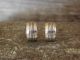 Navajo Indian Hand Stamped Sterling Silver Hoop Earrings -Tahe