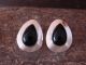 Navajo Sterling Silver Onyx Tear Drop Post Earrings by Russel Wilson 