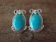 Navajo Indian Jewelry Sterling Silver Turquoise Post Earrings - S. Jim