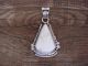 Navajo Indian Sterling Silver White Buffalo Turquoise Pendant by Benally