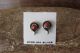 Zuni Indian Jewelry Sterling Silver Coral Balloon Post Earrings! 