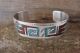 Native Indian Sterling Silver Turquoise Chip Inlay Bracelet by Ray Begay