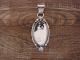 Navajo Indian Sterling Silver White Buffalo Turquoise Pendant by Benally
