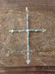 Zuni Sterling Silver Needle Point Turquoise Cross Pendant - Kaamasse