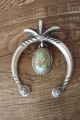 Navajo Indian Sterling Silver Turquoise Cast Naja Pendant - M. Cayatineto
