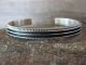 Navajo Indian Sterling Silver Ribbed Bracelet Cuff - Yazzie